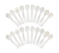 40 Pieces Set of Caviar Spoons Mother of Pearl Spoons with Handcraft Round Handle for Caviar, Egg, Ice Cream, Coffee White
