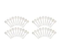 40 Pieces Set of Caviar Spoons Mother of Pearl Spoons with Handcraft Round Handle for Caviar, Egg, Ice Cream, Coffee White