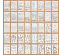 40 Pieces Stencil Letters Alphabet and Numbers 7 x 4 Inches Reusable Painting Stencils Number Alphabet Stencils for Scrapbooking DIY Airbrushing Painting Drawing Pyrography Crafts