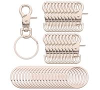 40 Pieces Swivel Trigger Hook Key Chain Ring Including 20 Pieces Trigger Snap and 20 Pieces Key Rings for Keychain DIY Jewelry Making Findings - Silver