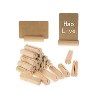 40 Pieces Wood Folder Photo Card Memo Holder Wooden Round Stake Shape Table Number Holder Clip, Wooden Base Place Card Holders Picture Picks Clip Holder Stand for Wedding Party Decorations