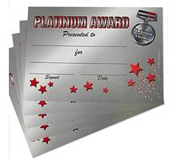 40 Platinum Award Childrens Pupils School Praise Teachers Reward Certificates A5 Primary Teaching Services