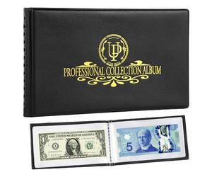 40 Pockets Banknote Collecting Album 20 Sheets Clear Currency Bill Holder