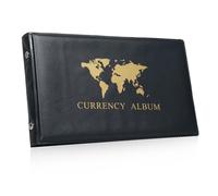 40 Pockets Banknote Currency Collecting Album 20 Sheets Clear Dollar Bill Holders World Currency for Currency Trading Cards Stamps Tickets Stamps Storage Book