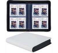 40 Pockets Graded Card Binder, Toploading PSA Slab Holder Album, PU Leather Graded Card Storage Binder, Premium 4 Pocket PSA Card Binder Album with Sleeves (White)