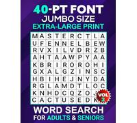 40-Point Font: Jumbo Size Extra-Large Print Word Search for Adults & Seniors: 102 Themed Puzzles | 8.5 x 11 inches | Vol 2