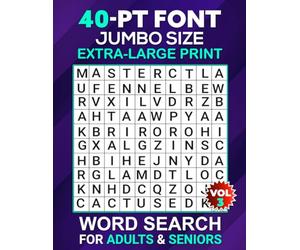 40-Point Font: Jumbo Size Extra-Large Print Word Search for Adults & Seniors: 102 Themed Puzzles | Vol 3