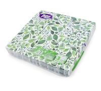 40 PPS 3-Ply Green Leaf Design Tissue Paper Napkins Serviettes for Decoupage Lunch 33cm x 33cm - Pack of 20 x2 for Party, Lunch, Picnic (Green Leaf Design)