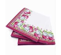 40 PPS 3-Ply Red Rose Border Design Tissue Paper Napkins Serviettes for Decoupage Lunch 33cm x 33cm - Pack of 20 x2 (Red Rose Border)