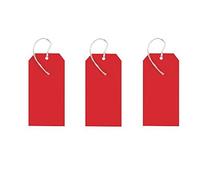 40 Quality red strung tags 120x60 mm