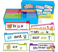 40 Read and Rhyme Flip Books, Phonics Word Family Build Book & ABC Vocabulary Flash Cards, Learn to Read Sight Words for Kids Preschool & Kindergarten Homeschool Learning Activities (40 PCS)