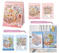 40 Set 3D House Stickers 3D Fun DIY Stickers Scene Collection Book for Kids Make Your Own Coffee Shop Mofa Cabin Bookstore Xiaomao Flower Shop Therapy for Adult Relief Stress Pass The Time
