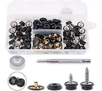 40 Sets 120pcs Metal Snaps Kit Outdoors Covers Draps Equipment Accessories Panel Push Screw Snap Fastener (2 Size) Stainless Marine Snap Fasteners Metal Button Tool Fabric Clothes Clothing