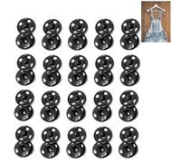 40 Sets 15mm Poppers Fasteners Kit, Press Studs Snap Fasteners Sew On Black Snap Buttons Silver Popper Fasteners Popper Snaps DIY Set Press Studs for Clothes Bags