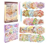 40 Sets 3D Sticker Book with Scenes, 3D House Stickers with 2 Tweezers