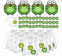 40 Sets Employee Appreciation Gift Frog Pins Bulk Cartoon Frog Brooch Collar Pin Cheer up Cards Organza Bags Thank You Gift for Coworker Nurse Teacher Coworker Volunteer Office