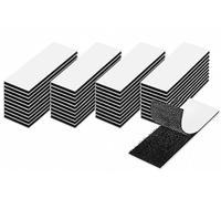 40 Sets Hook and Loop Tape Sticky Back, 3 × 10 cm Double Sided Sticky Pads Self Adhesive, Double Sided and Removable for Walls, Floor, Plastics, Glasses, Metals