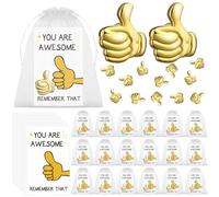 40 Sets Inspirational Gift for Students from Teacher - Recognition Lapel Pins Brooch Motivational with You Are Awesome Cards Class Gifts End of Year Term Leaving Gift for Pupil Classroom Prizes