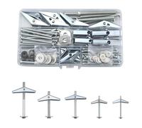 40 Sets Plasterboard Fixings Sets (120 Pcs), Drywall Screws and Wing Spring Toggle Bolts, M3 M4 M5 M6 Assorted Hollow Anchors Kit, Wall Plugs for Plasterboard, Fibreboard (50/60/80mm)