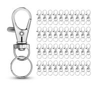 40 Sets Small Size Metal Swivel Snap Hooks with Key Rings,40 Sets Mini Lobster Claw Keychains Clasps with O Ring for Keychain Clip,Art Crafts,DIY Jewelry Making,Silver