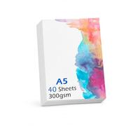 40 Sheets A5 Watercolour Paper Bulk, 140 lb 300 GSM Cotton Paper Water Colour Paper, Cold-Pressed, Art Paper Drawing Painting Postcards for Small Artwork Students Adults Artists 5.8 x 8.3 inch
