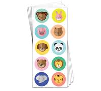 40 Sheets - Animal Stickers for Children, Party Bags - 400 Stickers, 40mm