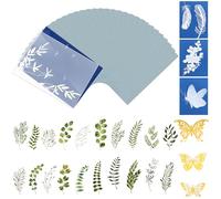 40 Sheets Cyanotype Paper Kit - Premium Cyanotype Paper with Acrylic Panel, 3 Butterflies & 20 Leaves | Easy Light-Sensitive Art Paper for DIY Projects & Crafts