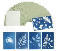 40 Sheets Cyanotype Sun Print Paper Kit, 5.82 x 4.13In Cyanotype Paper with Transparent Plastic Panel High Sensitive Cyanotype Kit Solar Printing Set for Kids Adults DIY Nature Art Craft Projects