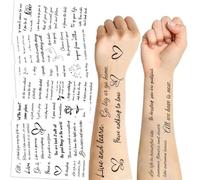 40 Sheets Fine Line Temporary Tattoos for Women,400pcs Small Beach Charming Fake Tattoo Summer Semi Permanent Tattoos,Realistic Removable Body Art,Words,Patterns,Flowers,Cross,Waterproof Hand Tattoos