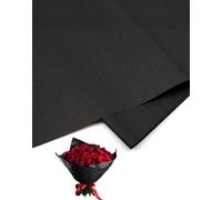 40 Sheets Floral Wrapping Paper Korean Flower Packaging Paper for DIY Crafts Weddings Birthdays Valentine's Day Floral Wrap Florist Supplies 19.6 x 27.5 Inches (Black)