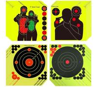 40 Sheets Reactive Shooting Target, 8 in Bullseye Reactive Shooting Target,Shooting area will not change color.Shooting Targets Suitable for shooting training pre match training Self adhesiv(4 Styles)
