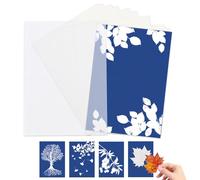 40 Sheets Sun Print Paper Kit, A5 with Transparent Folder, High Sensitivity Cyanotype Solar Print Paper for Kids Adults DIY Art Crafts Science Projects and Creative Educational Activities