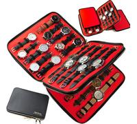 40 Slots Big Case Bag Watch Band Storage Strap Organizer Double Layer, Watch and Straps Collection for Apple Watch Band Organizer Jewelry Box Garmin Fitbit Samsung Galaxy Smart Watch Holder Men Ladies