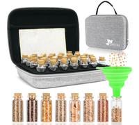 【40 Slots】Seed Storage Box, Sturdy Seed Storage with Labels Stickers and Glass Seed Storage Container, Seed Storage Box Organiser for Storing Vegetable, Fruit, Flower Seeds (Seeds Not Included)