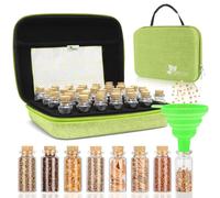 【40 Slots】Seed Storage Box, Sturdy Seed Storage with Labels Stickers and Glass Seed Storage Container, Seed Organiser for Storing Vegetable Seeds, Fruit Seeds, Green (Seeds Not Included)