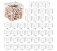 40 Small Acrylic Cubes with Lids, 2.2 X 2.2 X 2.2 in Transparent Plastic Boxes, Square Containers for Jewelry, Beads, Pills, Party Candy