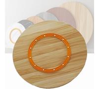 40" Solid Wood Lazy Susan Turntable - Heavy Duty Round Serving Tray for Kitchen & Dining Table, Large Rotating Serving Plate - Light Walnut Finish, 100cm