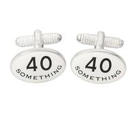 40 Something' Cufflinks - Onyx Art CK306 Mens 40s Birthday Gift In Premier Life Packaging