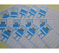 40 spaces FOOTBALL SCRATCH CARDS - PACK OF 25 - BLUE AND WHITE - RAISE £500