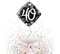 40 SPARKLES & SWIRLS 46CM DIAM FOIL - INFLATED BALLOON IN A BOX