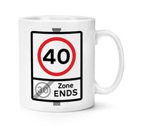 40 Speed Limit Sign Zone Ends 40th Birthday 10oz Mug Cup