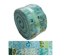 40 Strip Jelly Roll Fabric Strips for Sewing, 100% Cotton Fabric for Quilting Crafting, Precut Fabric Bundles, Patchwork Precut Quilt Squares-2.5" x 44" Green Forest