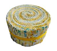40 Strip Jelly Roll Fabric Strips for Sewing, 100% Cotton for Quilting Crafting, Precut Bundles2.5 x 44" Yellow Printed Fabric