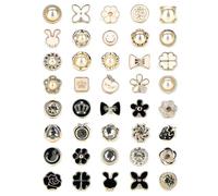 40 Style Cute Enamel Lapel Pin Set,Mini Brooch Pin Badges Cover Up Buttons for Women Shirts,Dresses,Cardigan Collar Safety Pins,Cuff Links,Clothing Bags Accessories Supplies DIY Crafts, Metal
