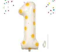 40'' Sun Number 1 Balloon, First Trip Around the Sun Birthday Decorations, One in The Sun 1st Birthday Party Decorations(First Trip Around the Sun)