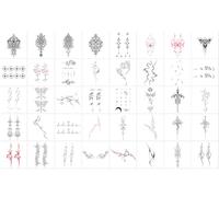 40 Thorn Totem Star Cross Ribbon Butterfly Spine Finger Tattoo Stickers