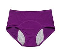 40 To 150KG Plus Size L To 8XL Physiological Pants Leak Proof Before And After Menstruation Medium To High Waisted Aunt's Sanitary Pants Underwear For Women Bunny Tail Panties (Purple, L)