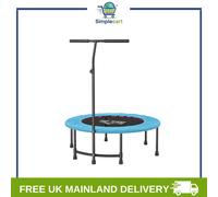 HOMCOM 40" Fitness Trampoline, Mini Trampoline Bungee Rebounder with Adjustable Handle for Indoor Exercise Workout, Black