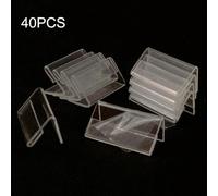 40 Transparent Acrylic L Shape Sign Stand for Name Cards Tags Labels Display Table Top Poster Rack Utility Pole Mount (4 * 7cm)