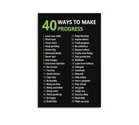 40 Ways To Make Progress Inspirational Posters for Room Aesthetic Canvas Wall Art Bedroom Decor16x24inch(40x60cm)